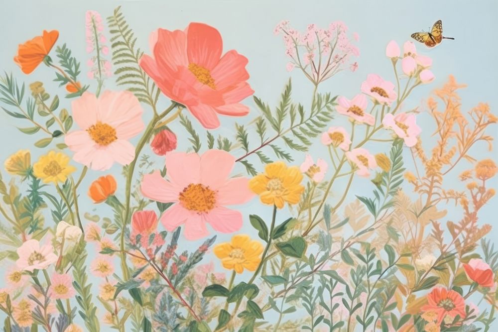 Floral painting pattern flower. AI generated Image by rawpixel.