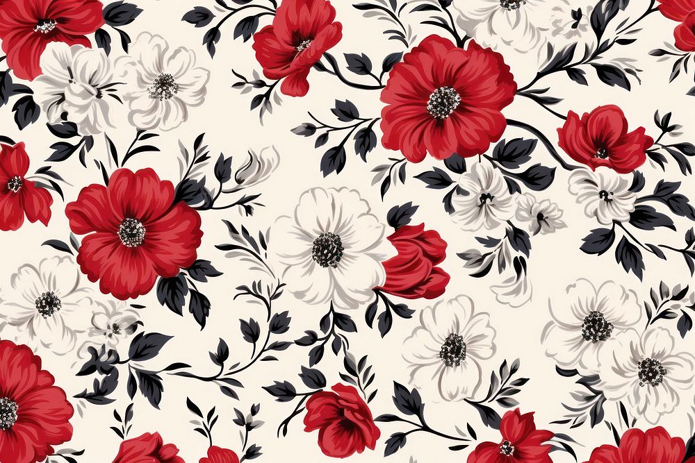 Floral pattern backgrounds flower plant. AI generated Image by rawpixel.