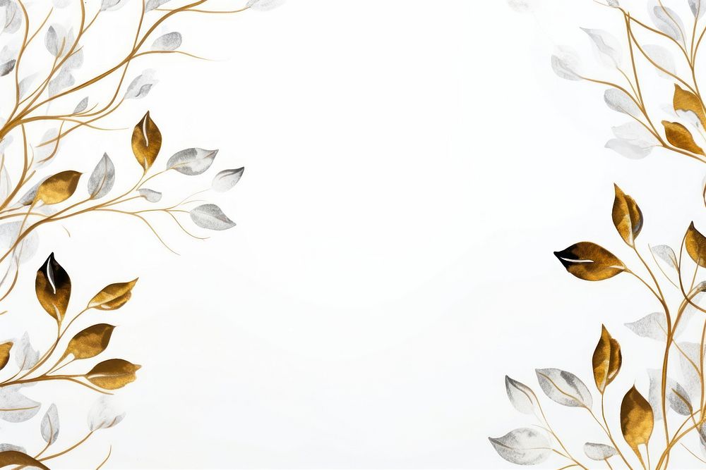 Eucalyptus border frame backgrounds pattern gold. AI generated Image by rawpixel.