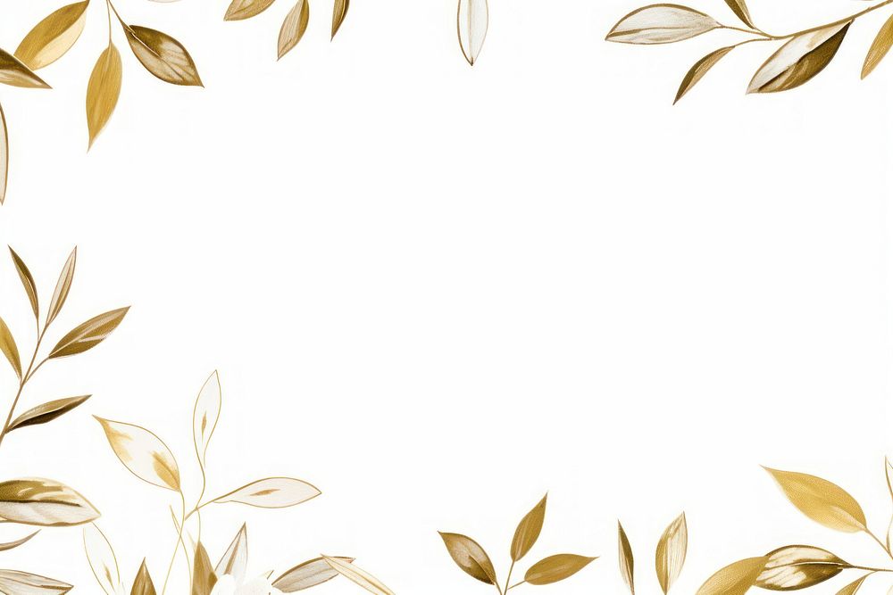 Olive leaf border frame backgrounds pattern gold. AI generated Image by rawpixel.