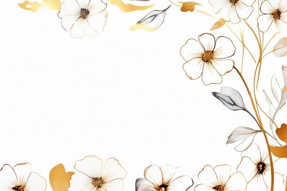 Daisy border frame backgrounds pattern drawing. AI generated Image by rawpixel.