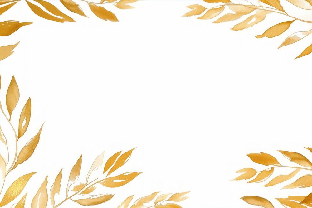 Leaves border frame backgrounds pattern gold. AI generated Image by rawpixel.