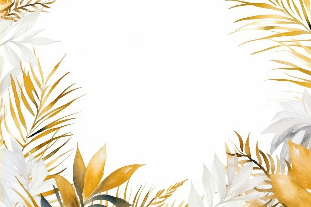 Tropical border frame backgrounds pattern gold. AI generated Image by rawpixel.
