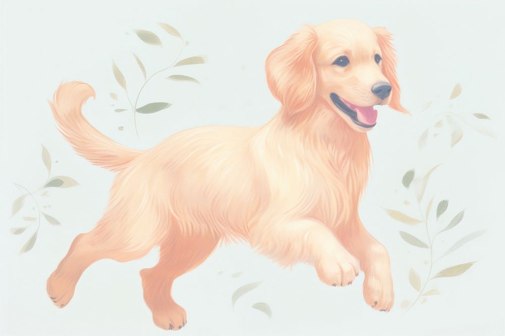 Golden retriever animal mammal puppy. AI generated Image by rawpixel.