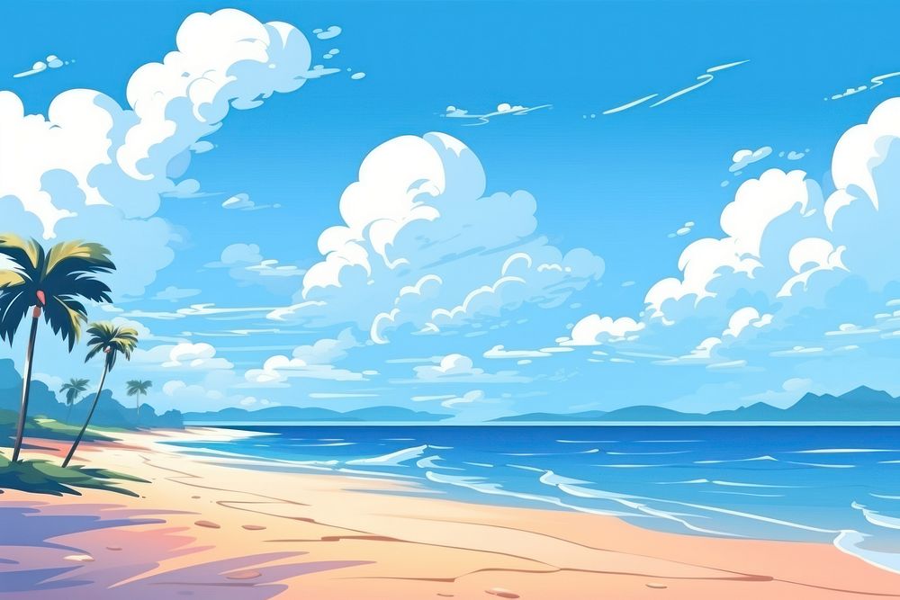 Beach sea backgrounds landscape.