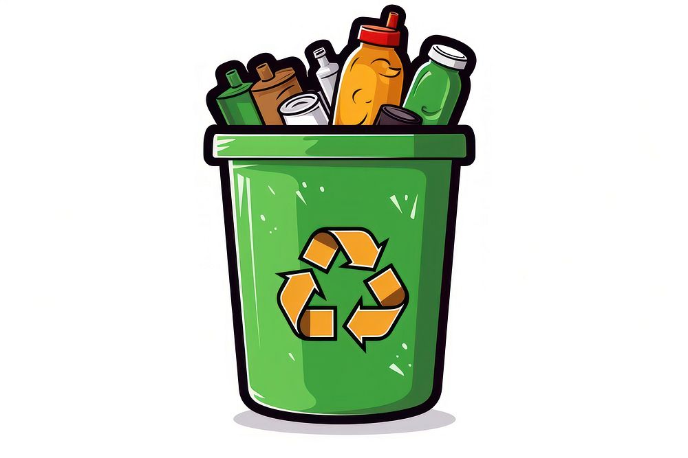 Recyclable white background container recycling. AI generated Image by rawpixel.
