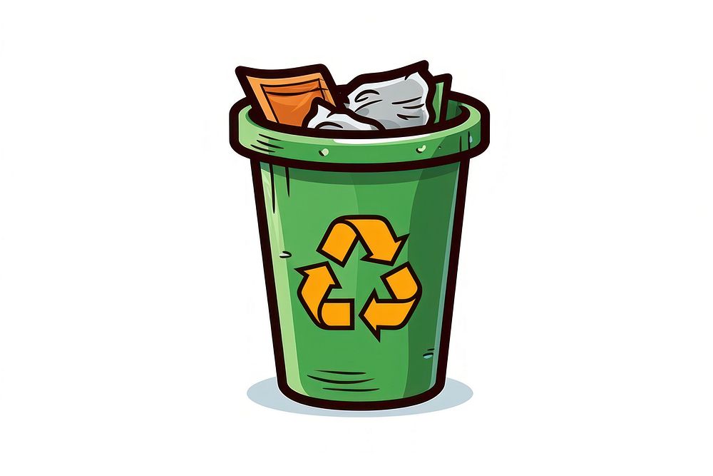 Recyclable garbage white background container. AI generated Image by rawpixel.