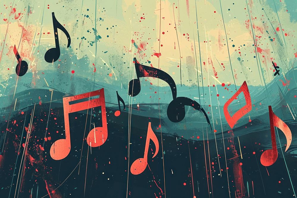Music note background backgrounds creativity painting. AI generated Image by rawpixel.