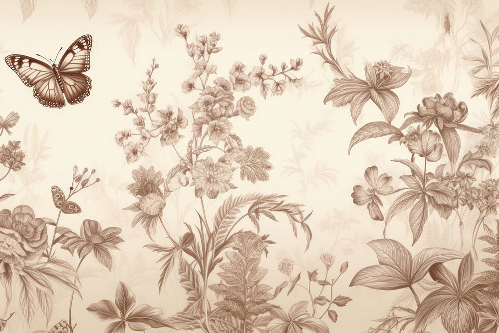 Butterfly wallpaper pattern sketch.
