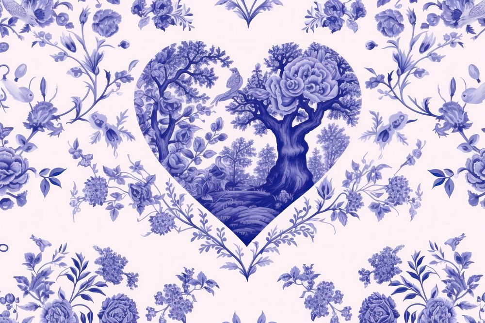 Hearts pattern wallpaper drawing sketch.