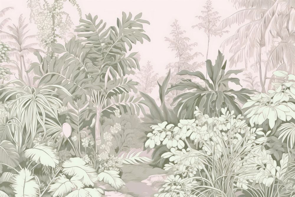 Jungle outdoors pattern drawing.