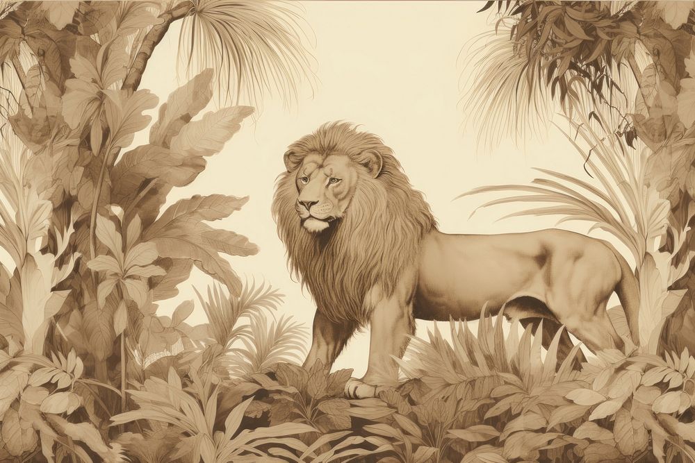 Lion in the jungle wildlife mammal animal.
