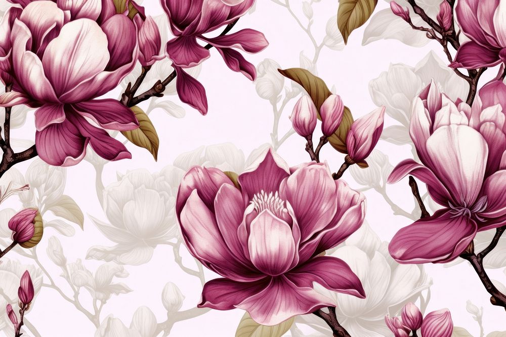 Magnolia flowers blossom pattern petal.