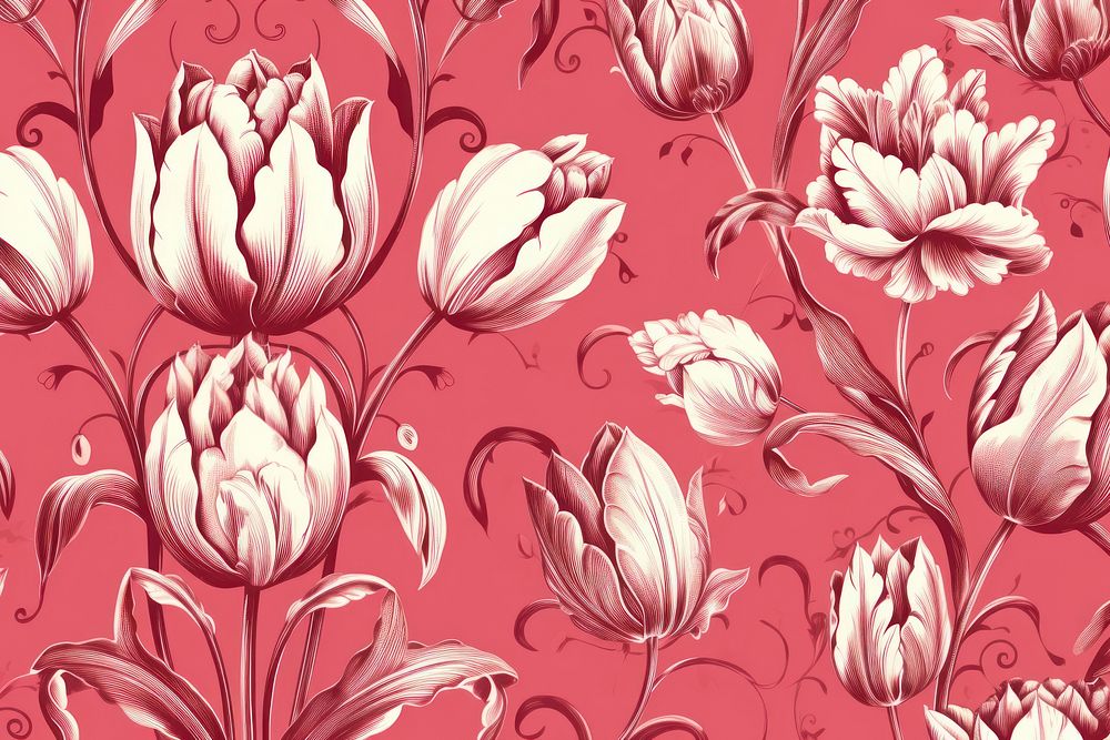 Tulip flowers wallpaper pattern plant.