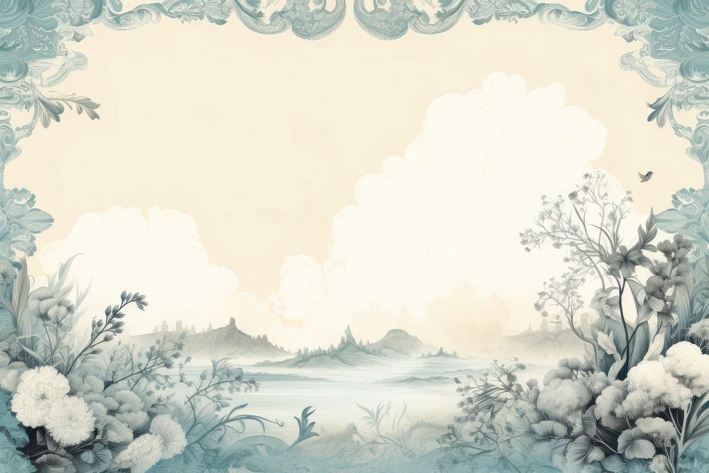 Toile with cloud border outdoors pattern nature.