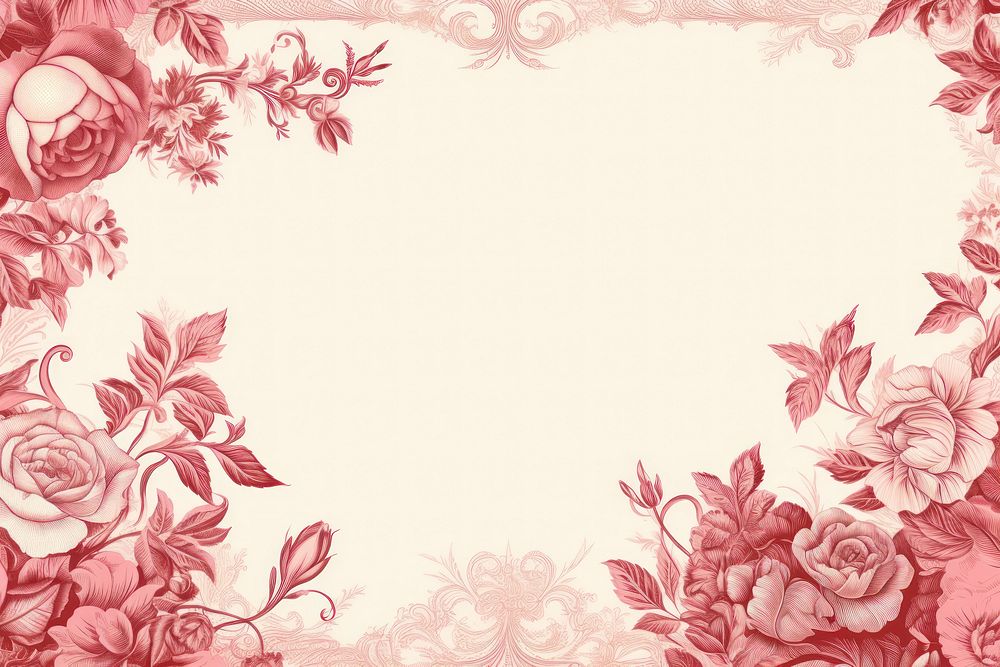 Toile with rose border pattern flower plant.