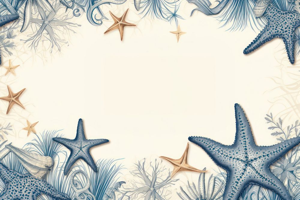 Toile with Starfish border starfish invertebrate backgrounds.