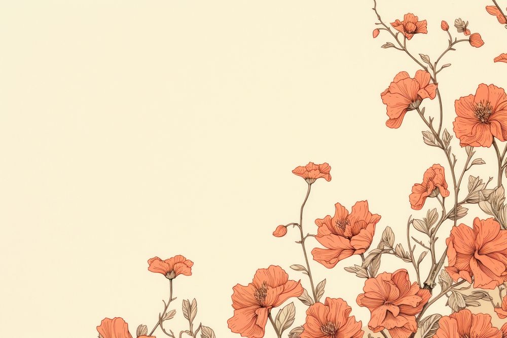 Minimal floral backgrounds pattern flower. AI generated Image by rawpixel.