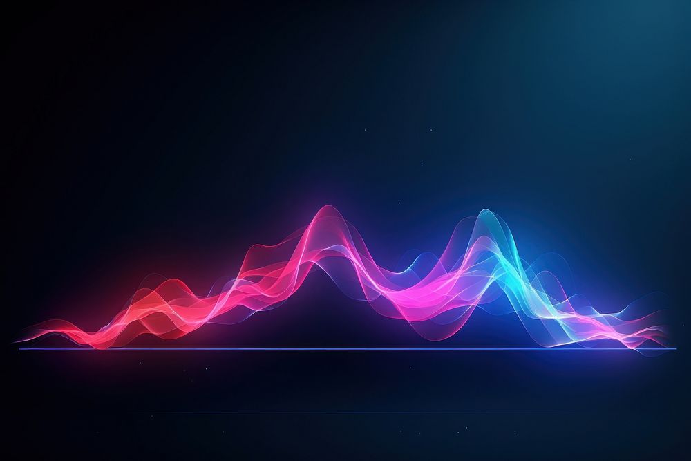  Gradient neon audio wave backgrounds abstract light. AI generated Image by rawpixel.