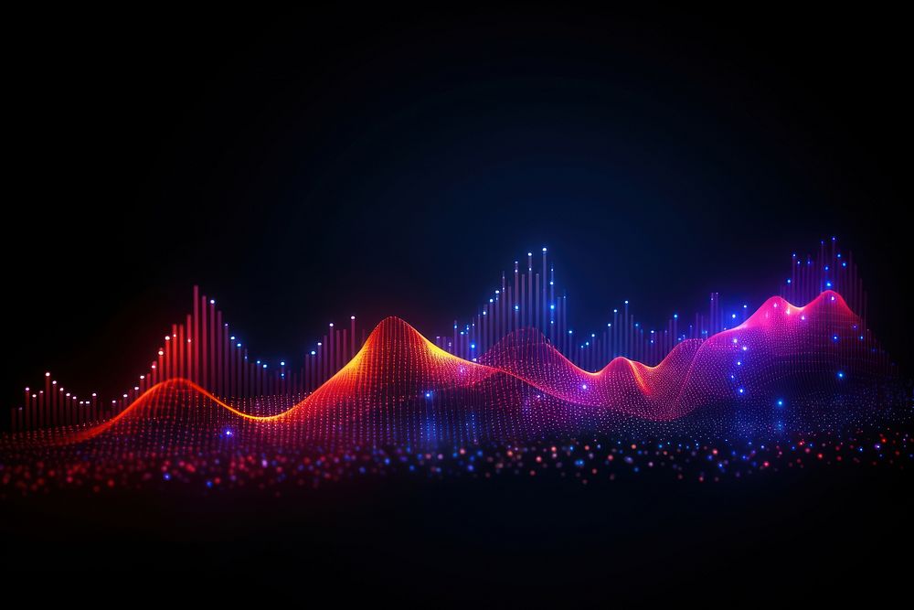  Gradient neon audio wave backgrounds abstract outdoors. AI generated Image by rawpixel.