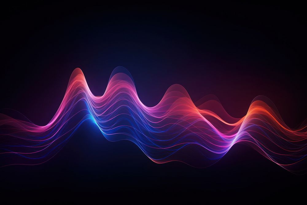  Gradient neon audio wave backgrounds abstract graphics. AI generated Image by rawpixel.