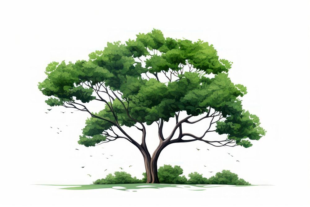 Tree plant art white background. AI generated Image by rawpixel.