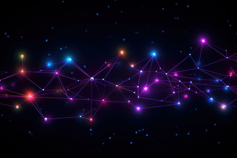  Neon network connection backgrounds astronomy purple. AI generated Image by rawpixel.