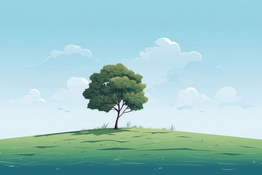 Tree landscape green outdoors. AI generated Image by rawpixel.