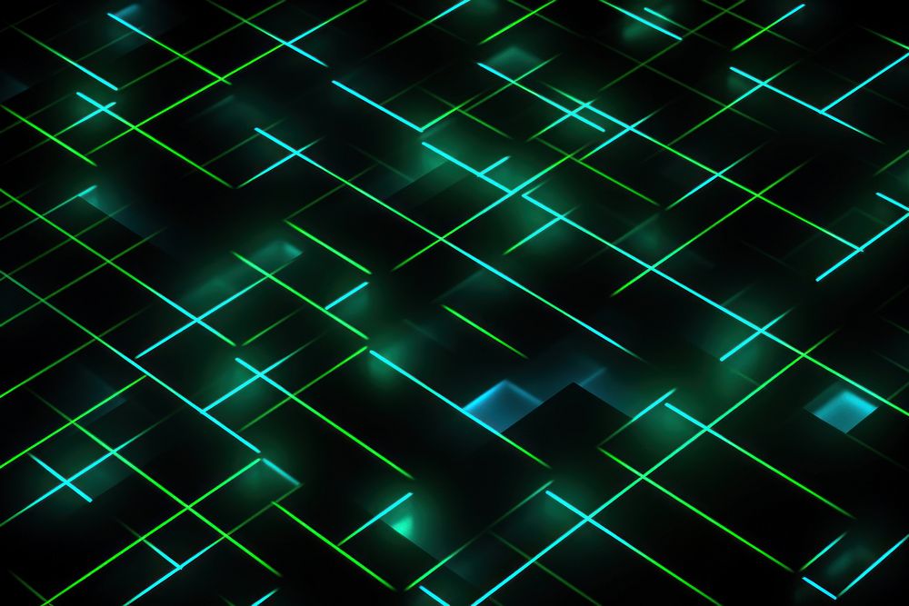  Minimal grid pattern of neon light backgrounds green. AI generated Image by rawpixel.