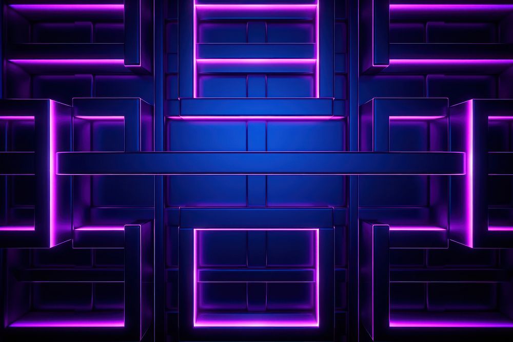  Minimal grid pattern of neon purple light backgrounds. AI generated Image by rawpixel.