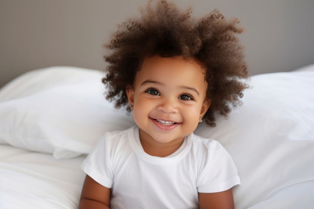 African american baby girl portrait smiling child.
