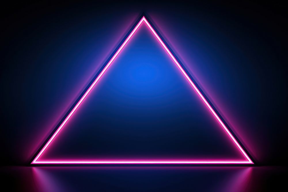  Neon lights on dark background triangle purple line. AI generated Image by rawpixel.