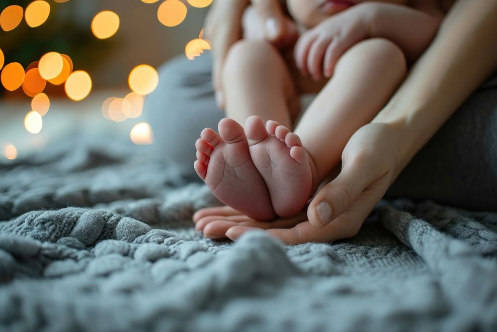 Baby comfortable relaxation christmas. AI generated Image by rawpixel.