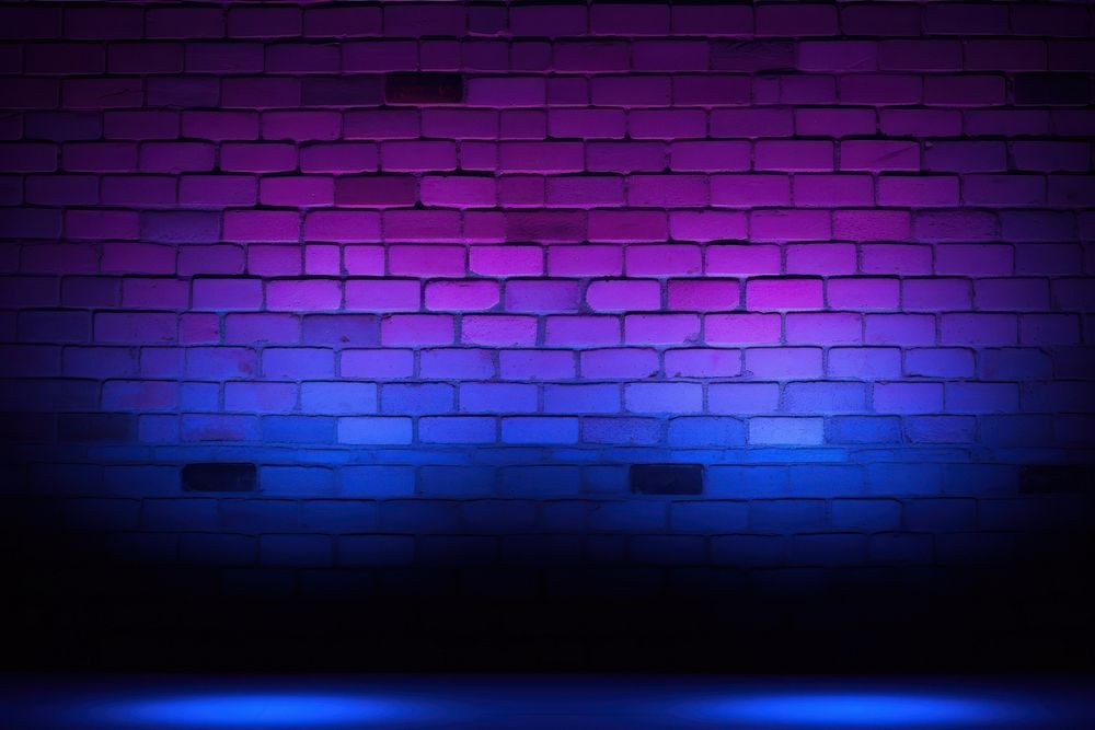  Neon blue wall architecture. 