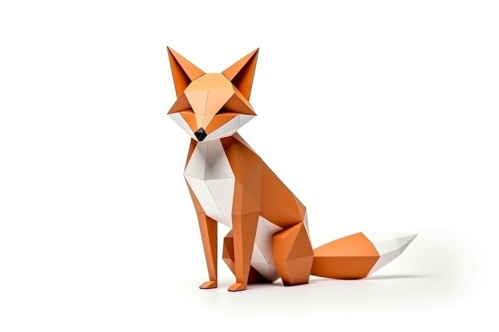 Fox origami white paper. AI generated Image by rawpixel.