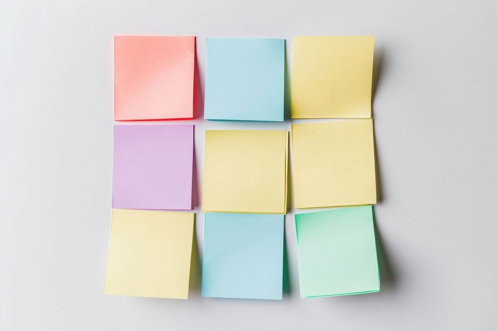 Cute sticky note paper art white background.