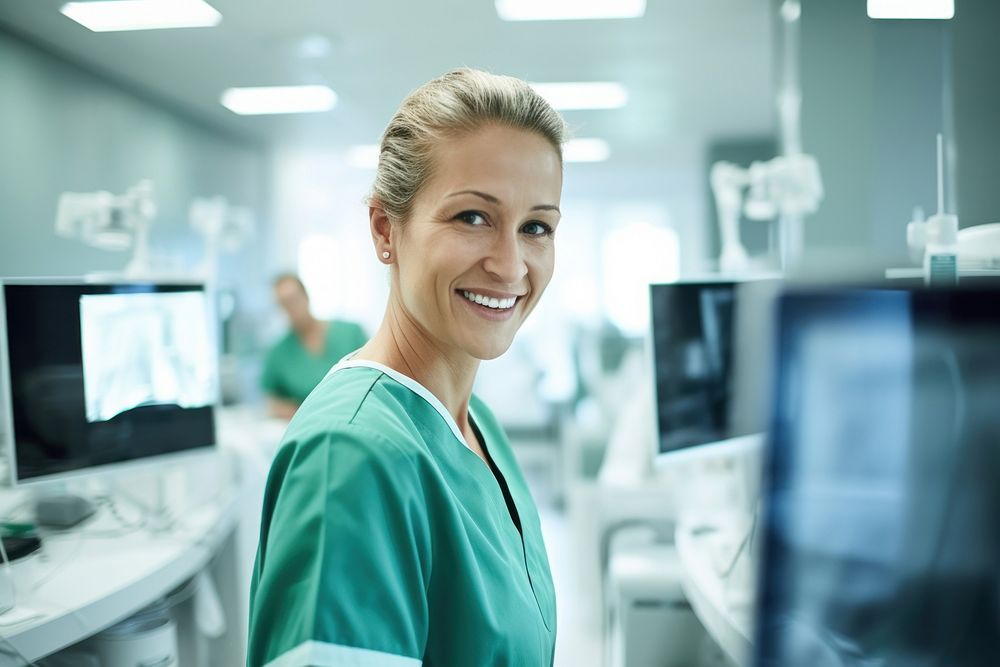Medical staff hospital cheerful working. AI generated Image by rawpixel.