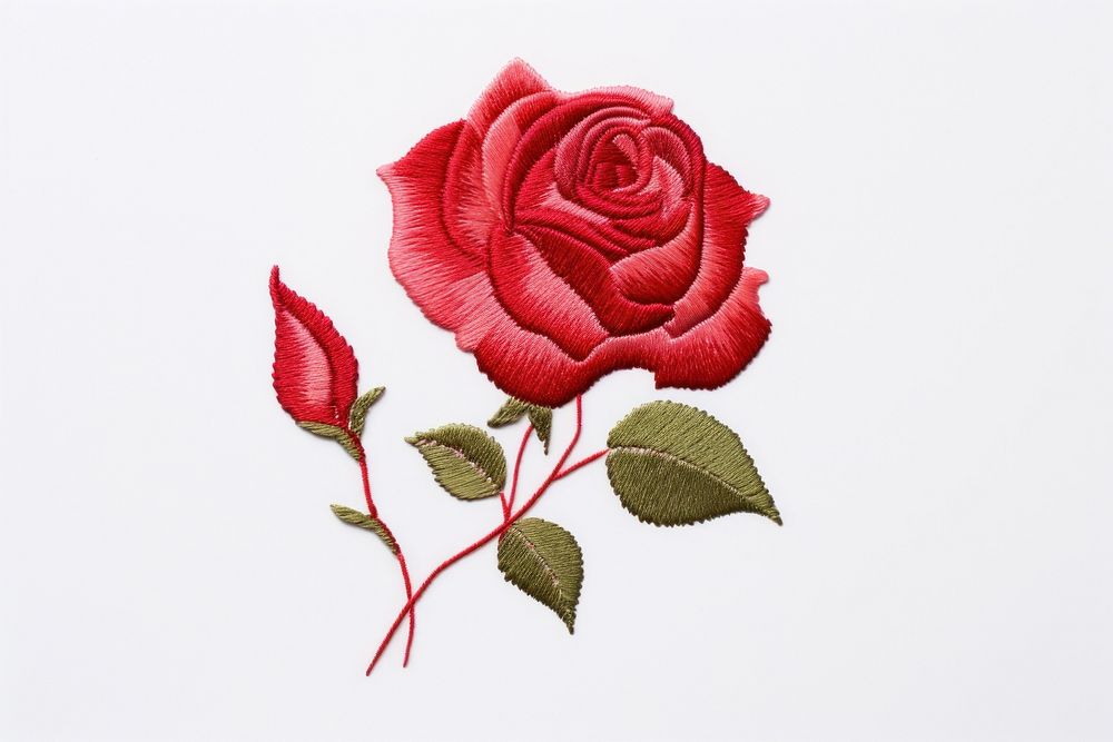 Flower plant rose inflorescence embroidery flower pattern.