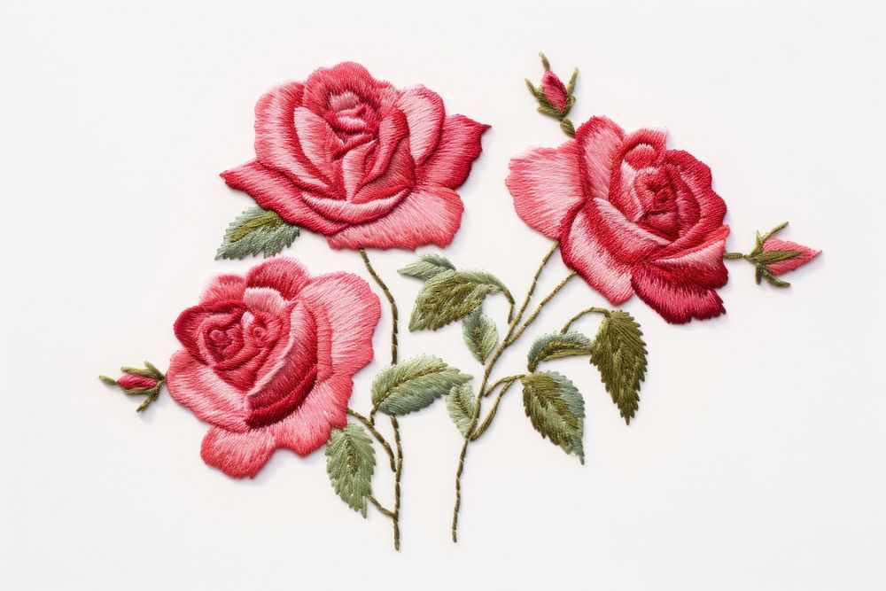 Rose flower bouquet embroidery needlework pattern.