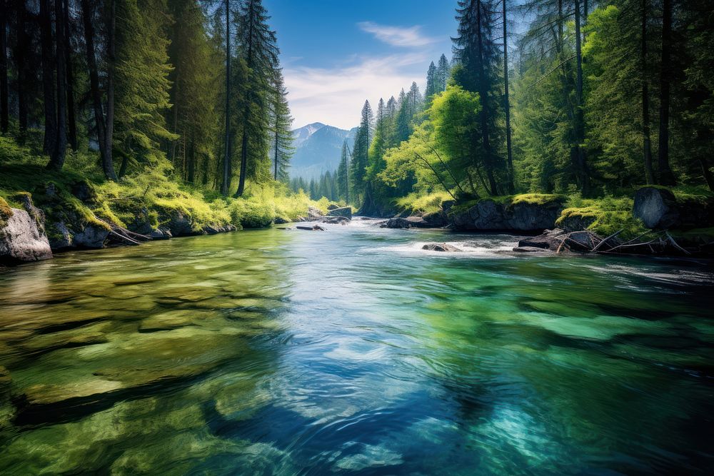 River scenery wilderness landscape outdoors.