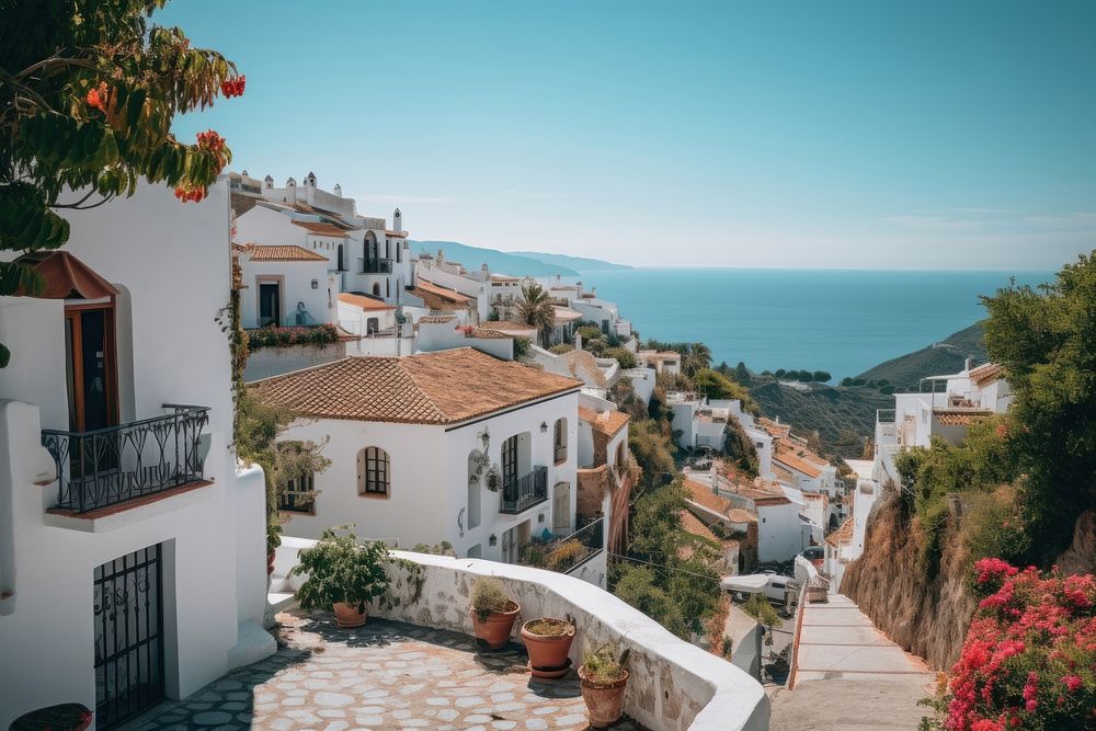 Frigiliana town architecture outdoors building. AI generated Image by rawpixel.