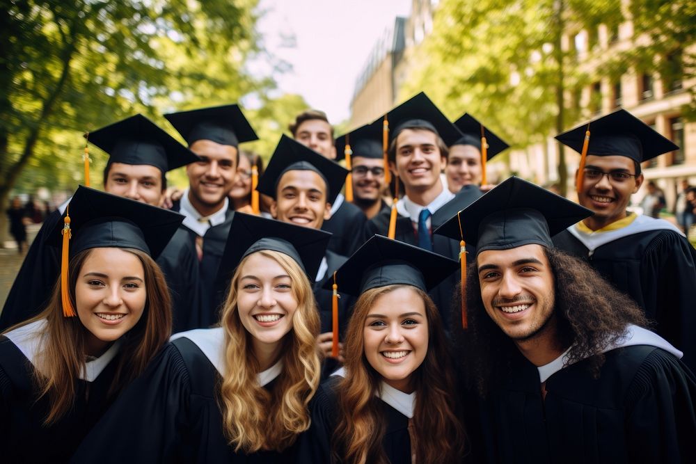 Group of diversity students graduation outdoors adult. AI generated Image by rawpixel.