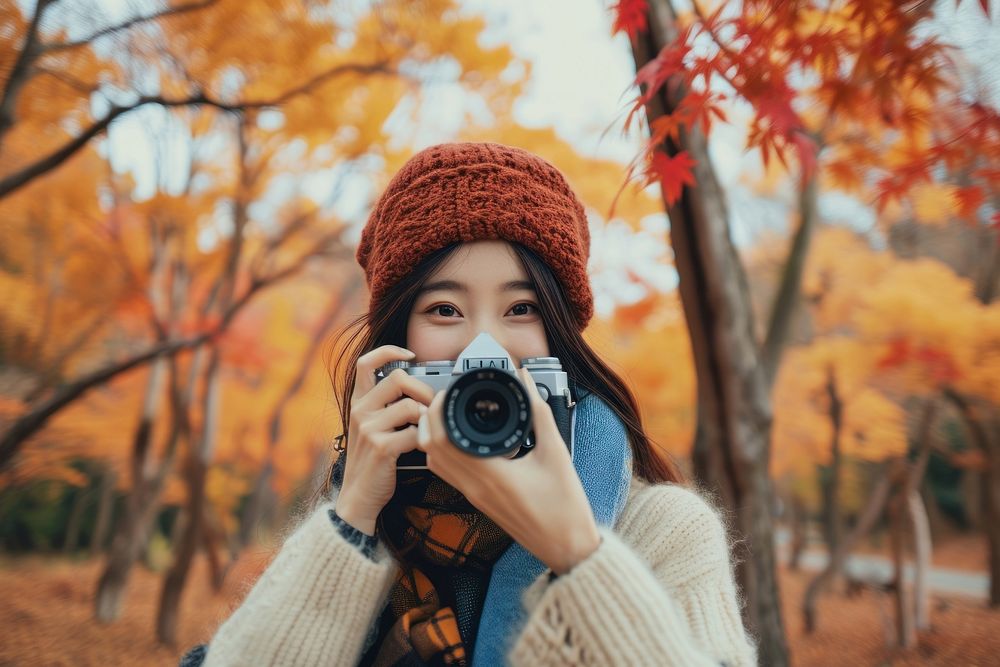 Japan autumn portrait camera.