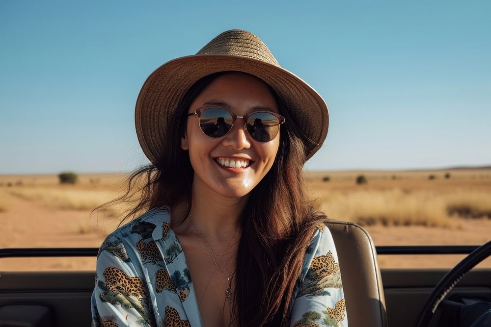 Safari namibia sunglasses outdoors portrait.