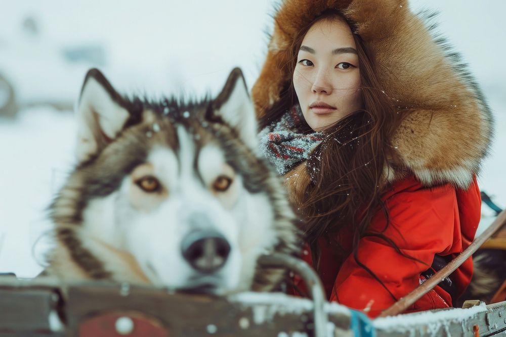 Korean woman traveling outdoors mammal animal.