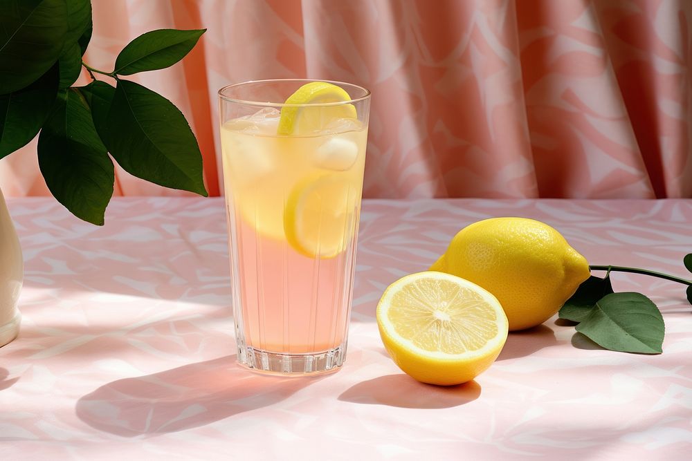 Lemonade tablecloth fruit drink.