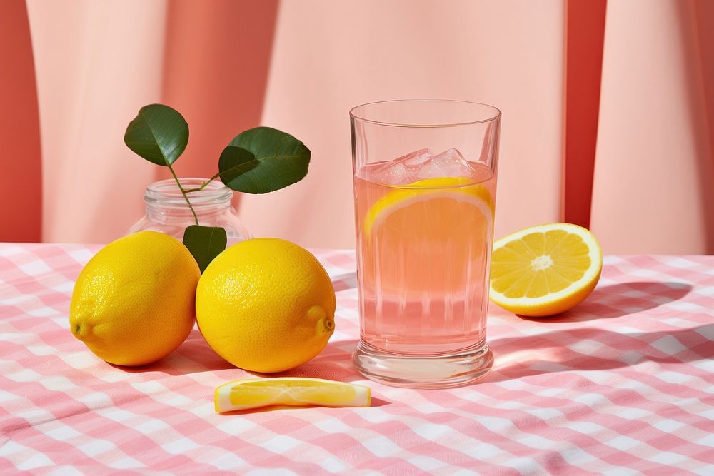 Lemonade juice grapefruit tablecloth.