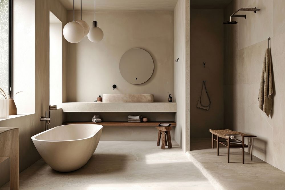 Bathroom bathtub interior design architecture.
