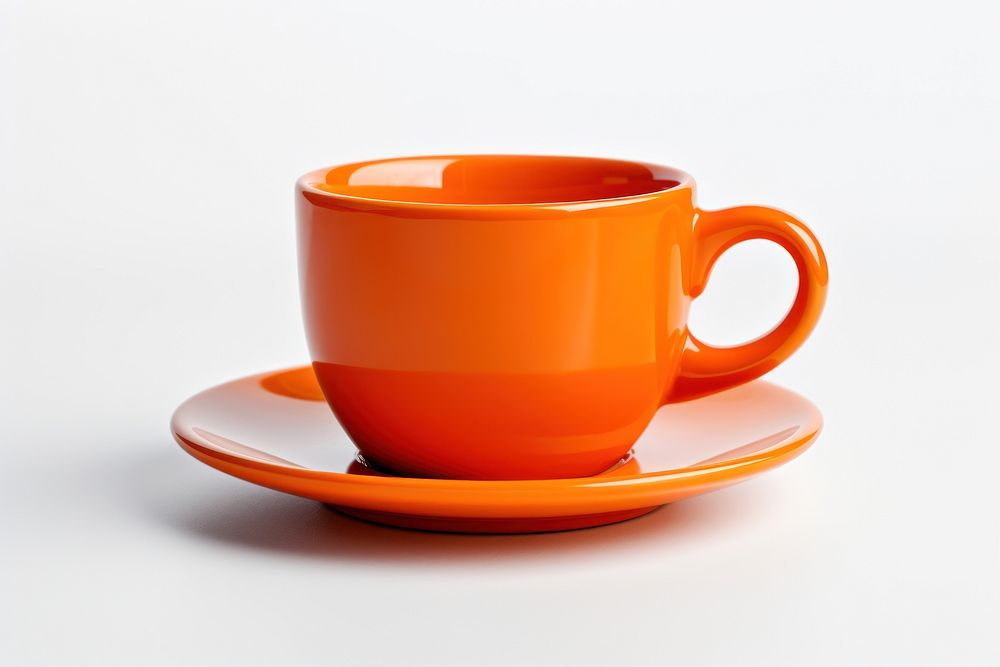 Orange Coffee Cup coffee cup saucer.
