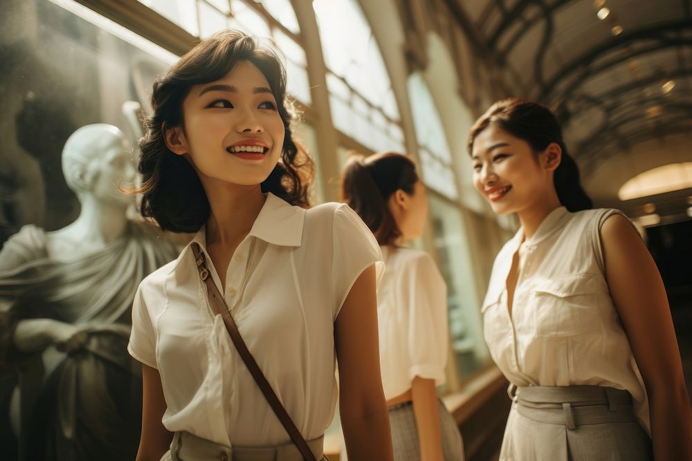  Singaporean women and friends travel adult togetherness. AI generated Image by rawpixel.